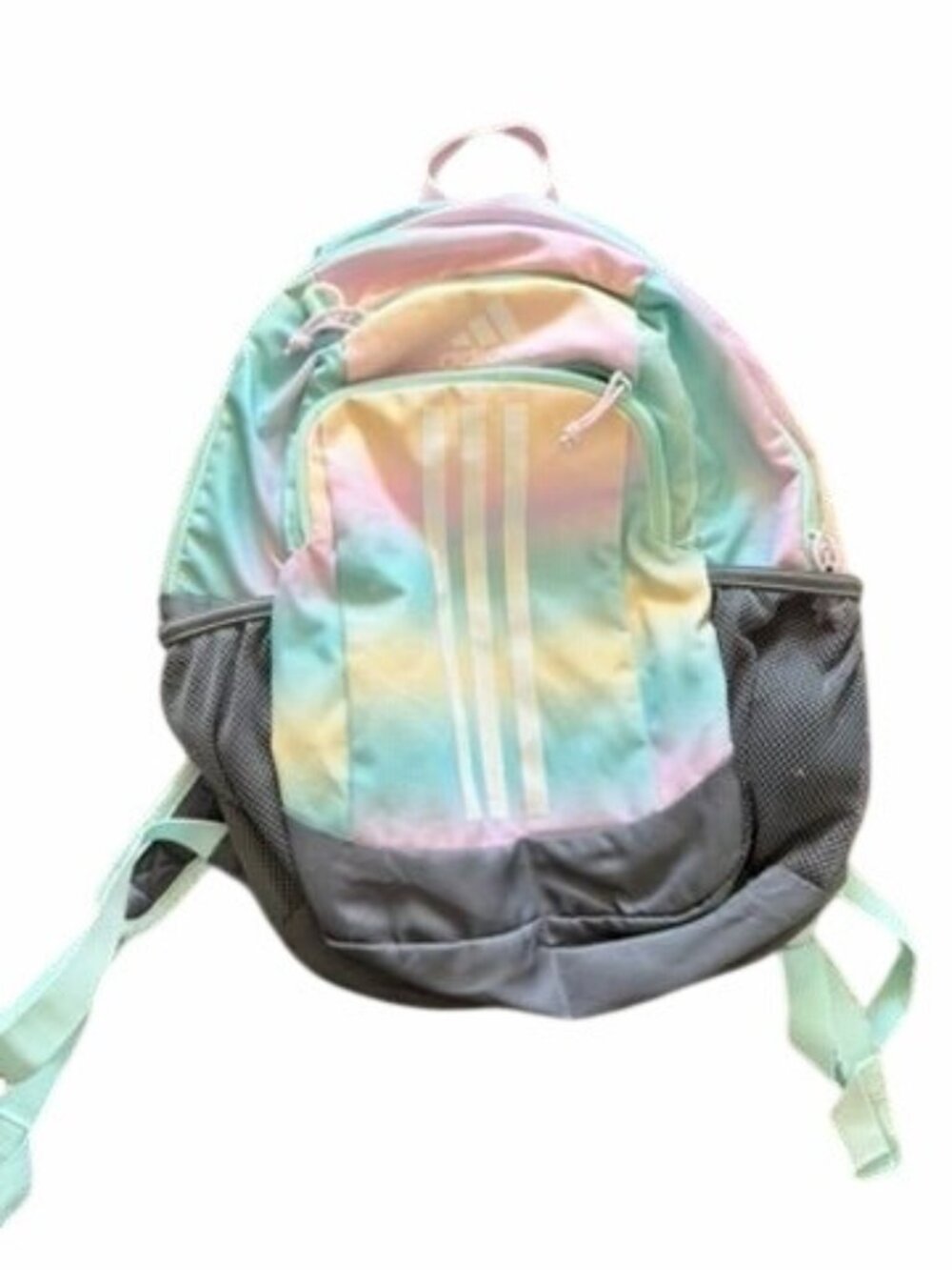 Adidas Pastel Tie-Dye Backpack With Multiple Compartments & Adjustable Straps